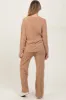 Taupe Ribbed Soft Knit Long Sleeve Maternity Pajama Set sold by Pinkblush