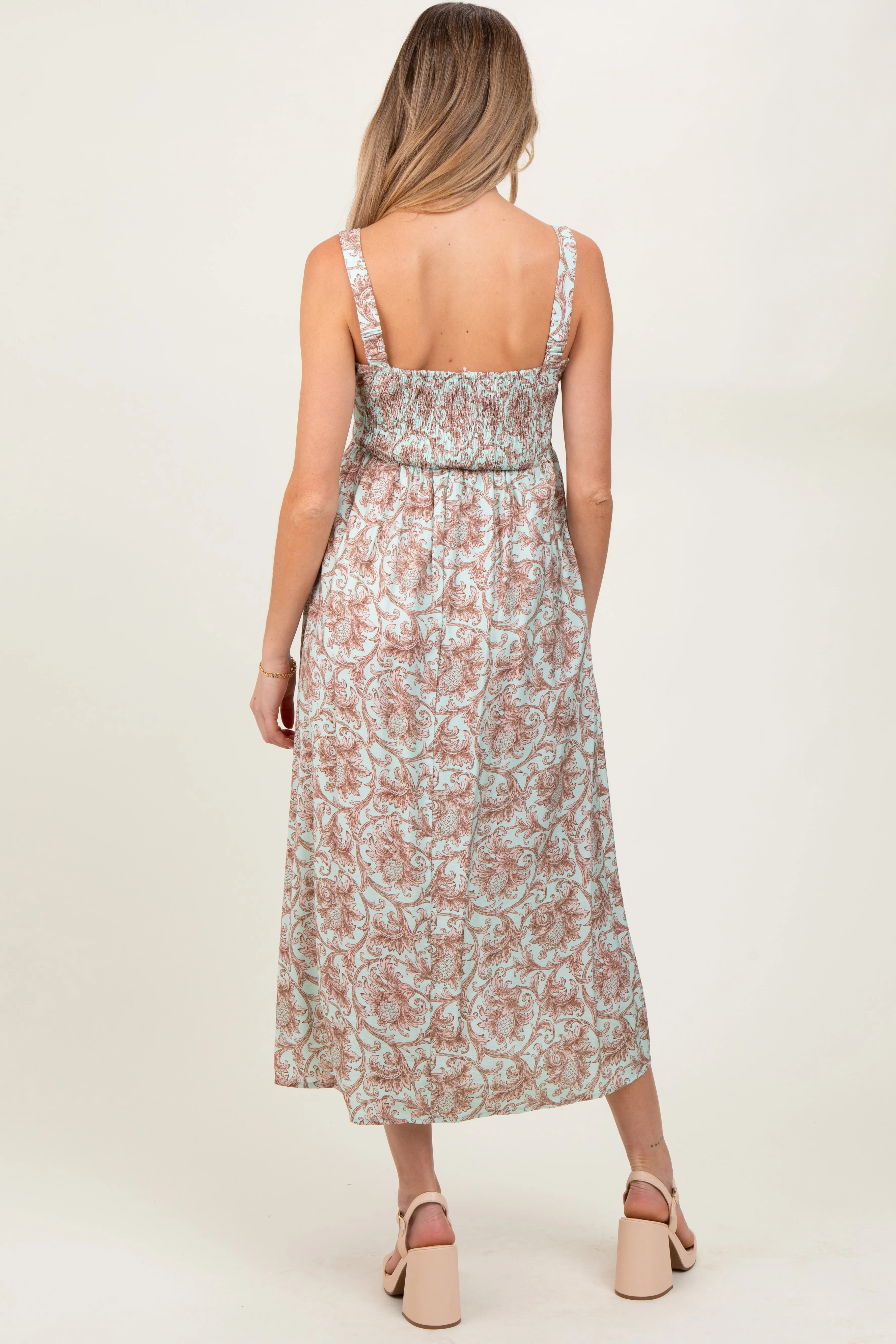 Mint Abstract Print Maternity Midi Dress sold by Pinkblush product image thumbnail 4