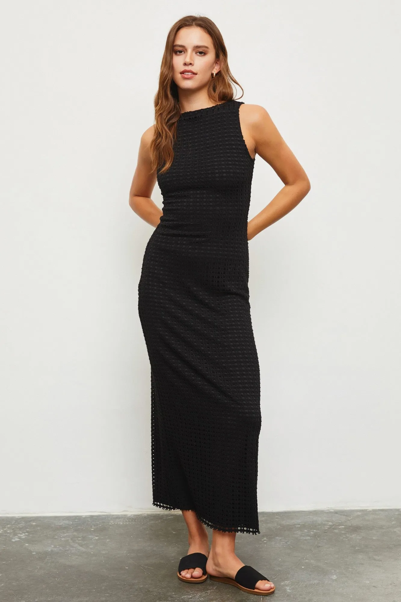 Black Fish Net Knit Dress sold by Pinkblush product image thumbnail 2