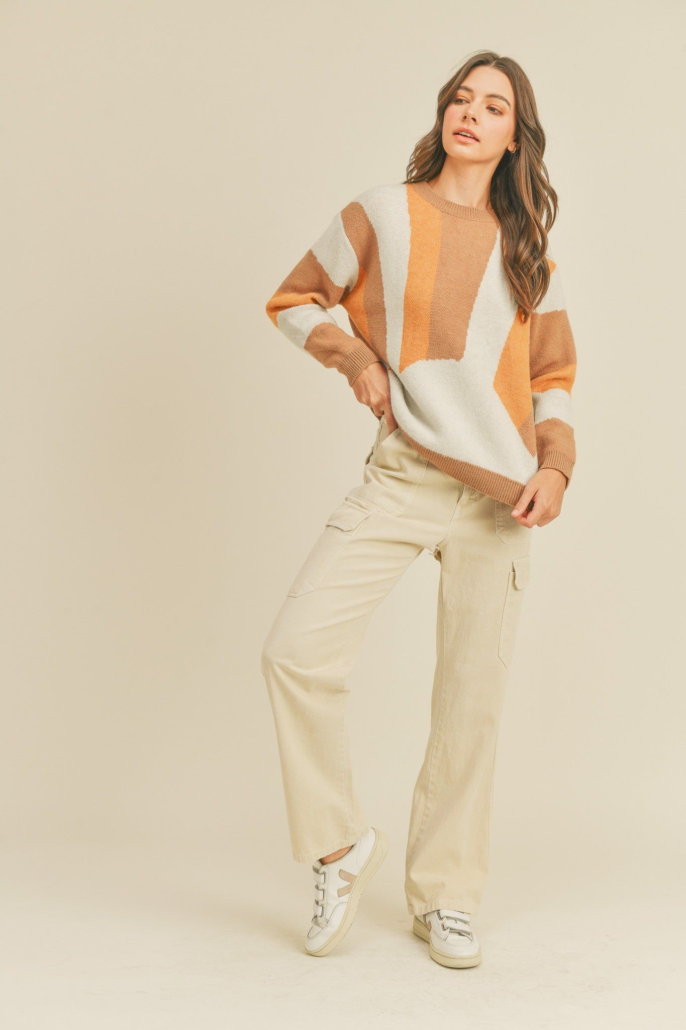 Camel Multi Oversized Pullover Sweater sold by Pinkblush product image thumbnail 4