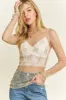Beige Mesh Lace High Neck Long Sleeve Top sold by Pinkblush