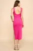 Fuchsia Ribbed Knit Low Back Midi Dress sold by Pinkblush