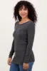 Charcoal Ribbed Scoop Neck Long Sleeve Top sold by Pinkblush