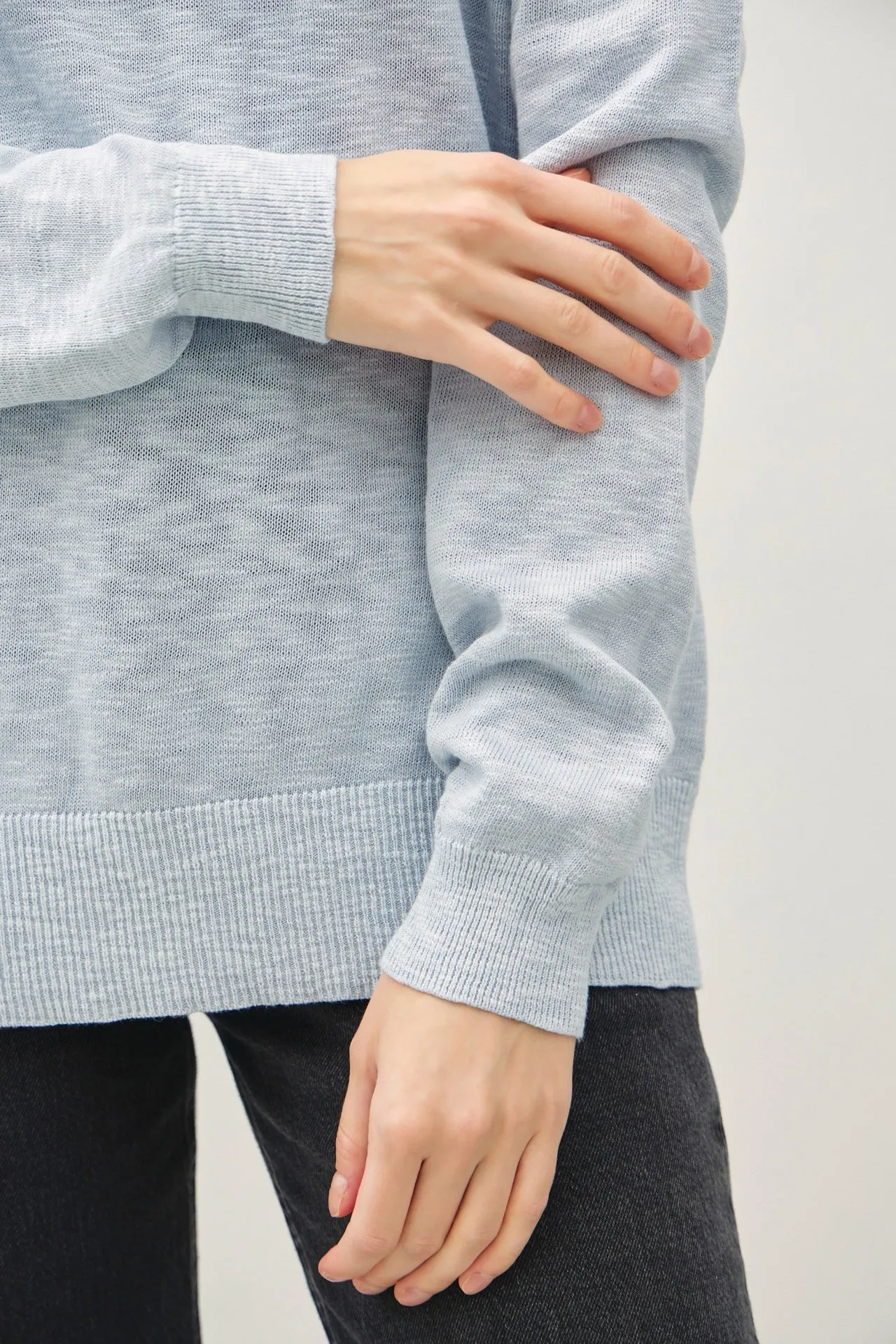 Light Blue Oversized Slub Knit Sweater sold by Pinkblush product image thumbnail 5
