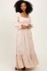 Cream Long Sleeve Floral Accent Dress sold by Pinkblush