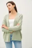 Light Olive Slub Knit Open Cardigan sold by Pinkblush