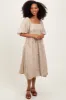 Taupe Floral Midi Dress sold by Pinkblush