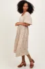 Taupe Floral Midi Dress sold by Pinkblush