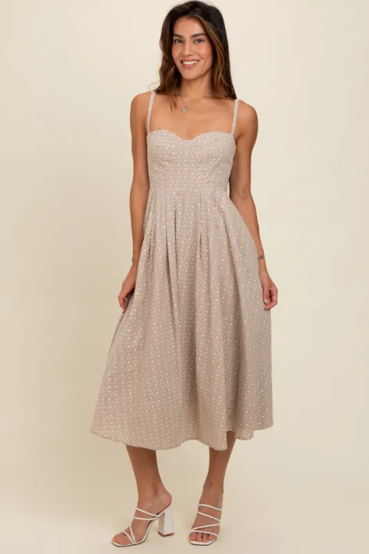Beige Floral Embroidered Maxi Dress sold by Pinkblush