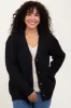 Black Waffle Knit Button Up Cardigan sold by Pinkblush
