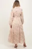 Mocha Cotton Toile Print Button Down Maternity Maxi Dress sold by Pinkblush