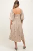 Taupe Floral Maternity Midi Dress sold by Pinkblush