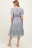 Light Blue Embroidered Tiered Maternity Midi Dress sold by Pinkblush