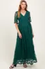 Green Lace Mesh Overlay Maternity Maxi Dress sold by Pinkblush