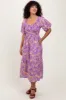 Peach Tropical Floral Smocked Tie Back Maternity Maxi Dress sold by Pinkblush