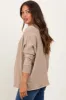 Taupe Slub Knit Open Maternity Cardigan sold by Pinkblush