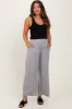 Grey Linen Frayed Hem Crop Maternity Pants sold by Pinkblush