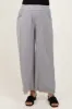Grey Linen Frayed Hem Crop Maternity Pants sold by Pinkblush