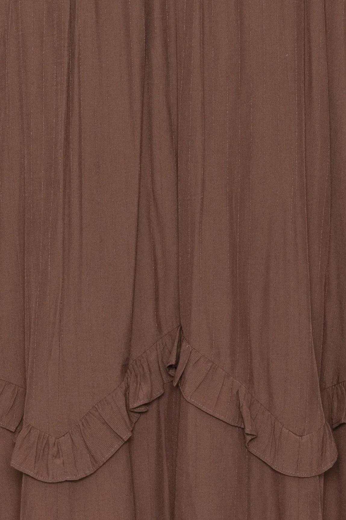 Mocha Ruffle Tiered Midi Skirt sold by Pinkblush product image thumbnail 5