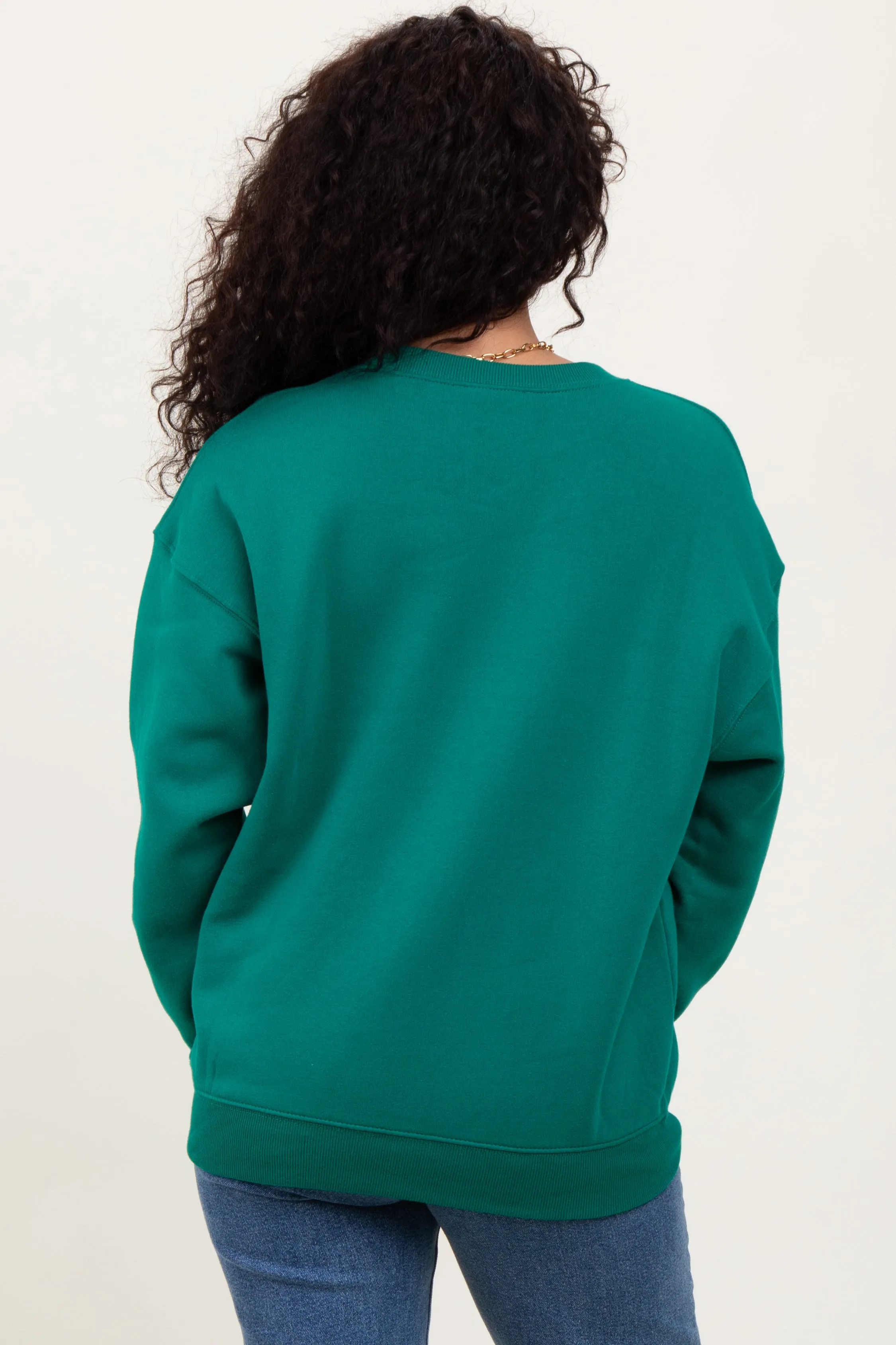 Forest Green Basic Fleece Crewneck Sweatshirt sold by Pinkblush product image thumbnail 3