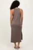 Mocha Sleeveless Side Slit Midi Dress sold by Pinkblush