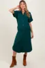 Hunter Green Button Down Front Pocket Maternity Midi Dress sold by Pinkblush