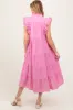Pink Scallop Detail Tiered Maternity Midi Dress sold by Pinkblush