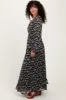 Black Floral Chiffon Lace Trim Back Tie Maxi Dress sold by Pinkblush