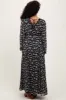 Black Floral Chiffon Lace Trim Back Tie Maxi Dress sold by Pinkblush