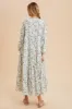 Blue Printed Tiered Maxi Dress sold by Pinkblush