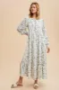 Blue Printed Tiered Maxi Dress sold by Pinkblush