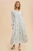 Blue Printed Tiered Maxi Dress sold by Pinkblush