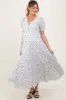 Ivory Tiered Floral Maternity Maxi Dress sold by Pinkblush