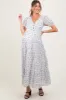Ivory Tiered Floral Maternity Maxi Dress sold by Pinkblush