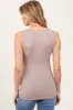 Mocha Solid Ribbed V-Neck Maternity Tank Top sold by Pinkblush