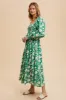 Green Smocked Cotton Floral Maxi Dress sold by Pinkblush