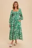 Green Smocked Cotton Floral Maxi Dress sold by Pinkblush