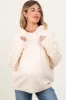 Cream Pullover Knit Hoodie sold by Pinkblush