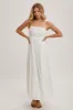 Ivory Crochet Trim Tiered Maxi Dress sold by Pinkblush