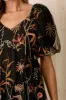 Black Embroidered Floral Mesh Overlay Midi Dress sold by Pinkblush