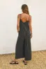 Black Striped Wide Leg Sleeveless Jumpsuit sold by Pinkblush