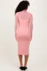 Coral Mesh Overlay Fitted Midi Dress sold by Pinkblush