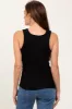 Black Melange Ribbed Fitted Tank Top sold by Pinkblush