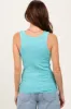 Turquoise Melange Ribbed Fitted Tank Top sold by Pinkblush