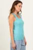 Turquoise Melange Ribbed Fitted Tank Top sold by Pinkblush