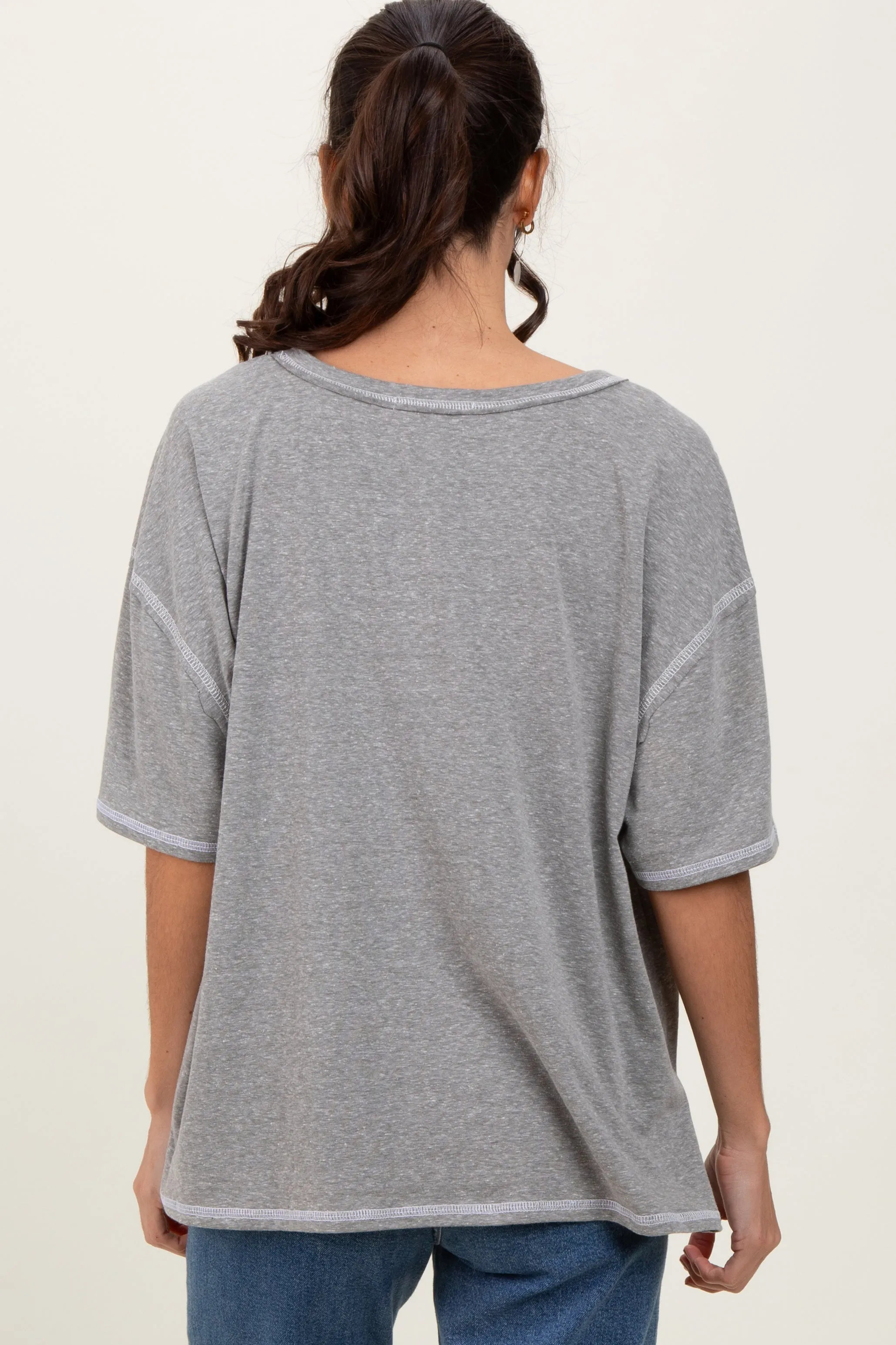 Light Olive Solid Tri-Blend Short Sleeve Tunic Top sold by Pinkblush product image thumbnail 3