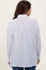 Light Grey Cotton Gauze Oversized Maternity Button Down Shirt sold by Pinkblush