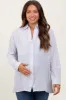 Light Grey Cotton Gauze Oversized Maternity Button Down Shirt sold by Pinkblush