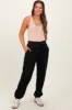 Black Drawstring Relaxed Fit Maternity Sweatpants sold by Pinkblush