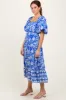 Blue Floral Scallop Trim Midi Dress sold by Pinkblush